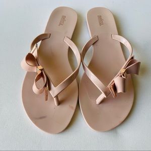 MELISSA Jelly Thong SANDALS Size 7 blush pink